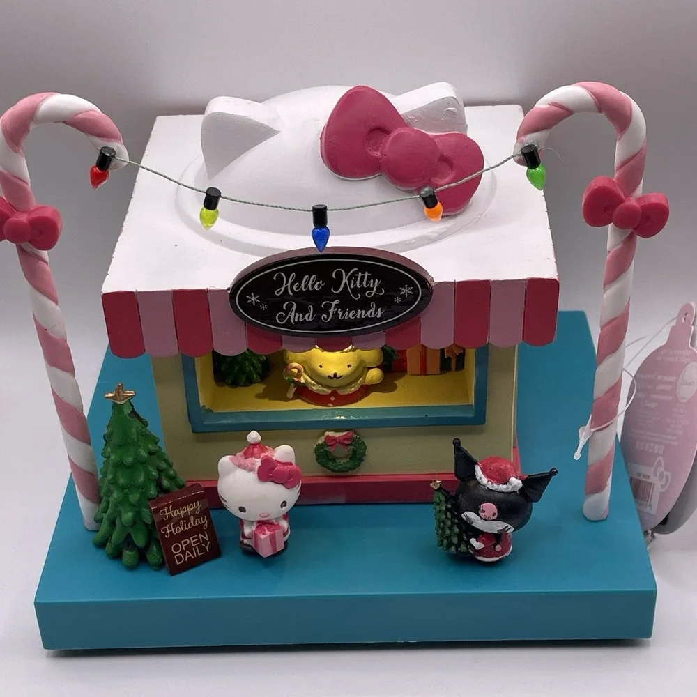 Hello Kitty Kuromi Pompompurin Light Up Christmas Candy Cane Village Sanrio NEW